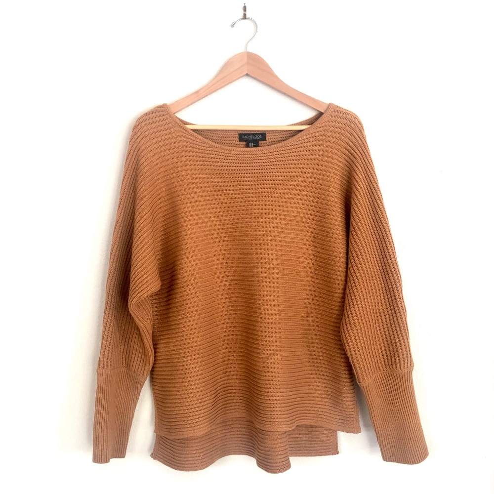 RACHEL ZOE Ribbed Dolman Knit Chunky Sweater